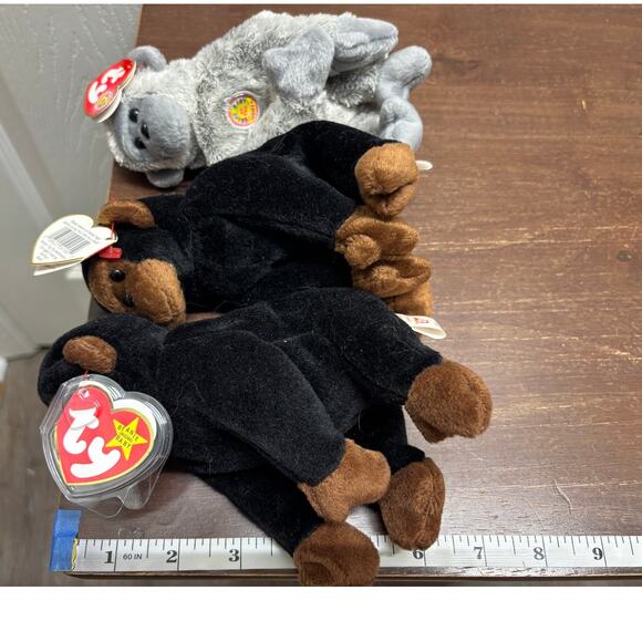 Set of 3 Ty Beanie Babies Virunga Congo Gorilla Silver Brown Monkey Plush NWT - Picture 8 of 8